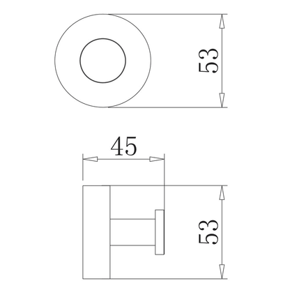 Globe Series Double Robe Hook - Matt Chrome