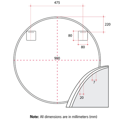 Thermogroup Ablaze Georgia Round Gold Framed Mirror