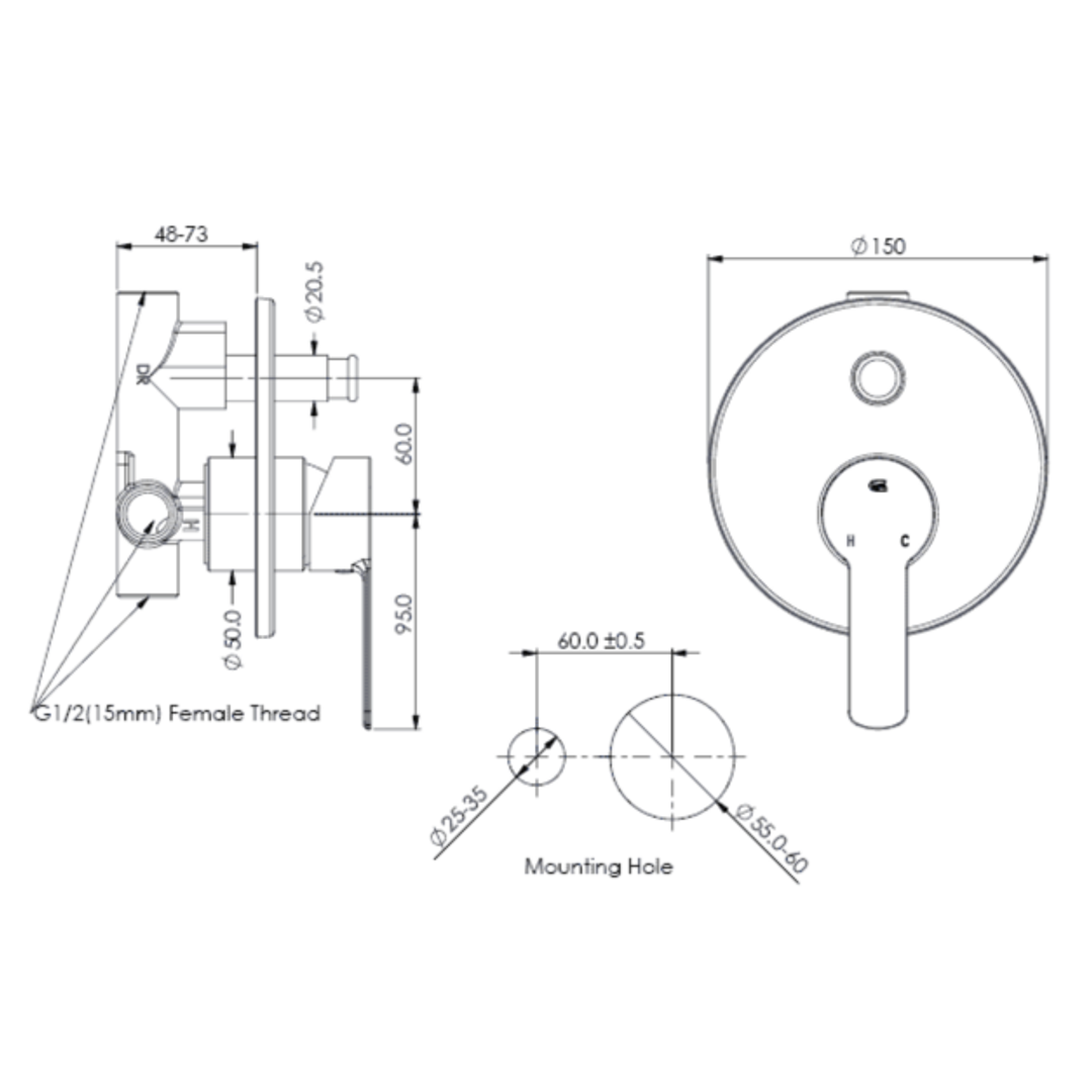 Greens Astro Ii Shower Diverter Mixer