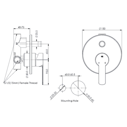 Greens Astro II Shower Diverter Mixer