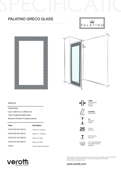 GRECO - Up to 1200 x 2000 / Grey with White Pattern / L-Bracket Matte Black