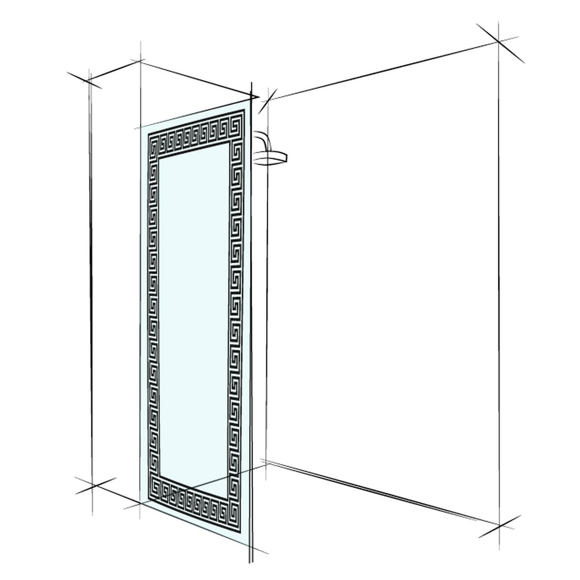 GRECO - Up to 1200 x 2000 / Bronze with Black Pattern / U-Bracket Chrome