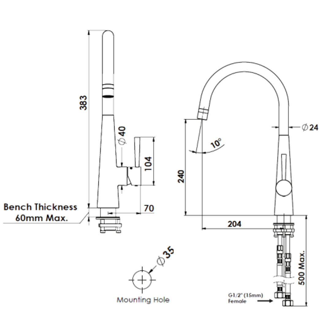 Greens Galiano Slimline Sink Mixer