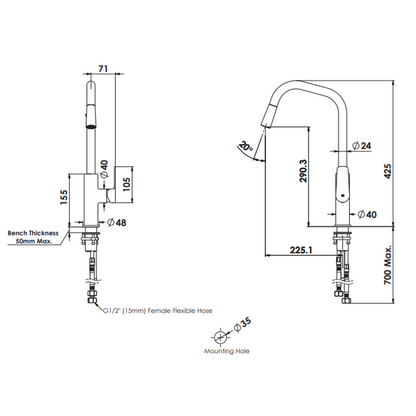 Greens Novi Sink Mixer Pull-Down