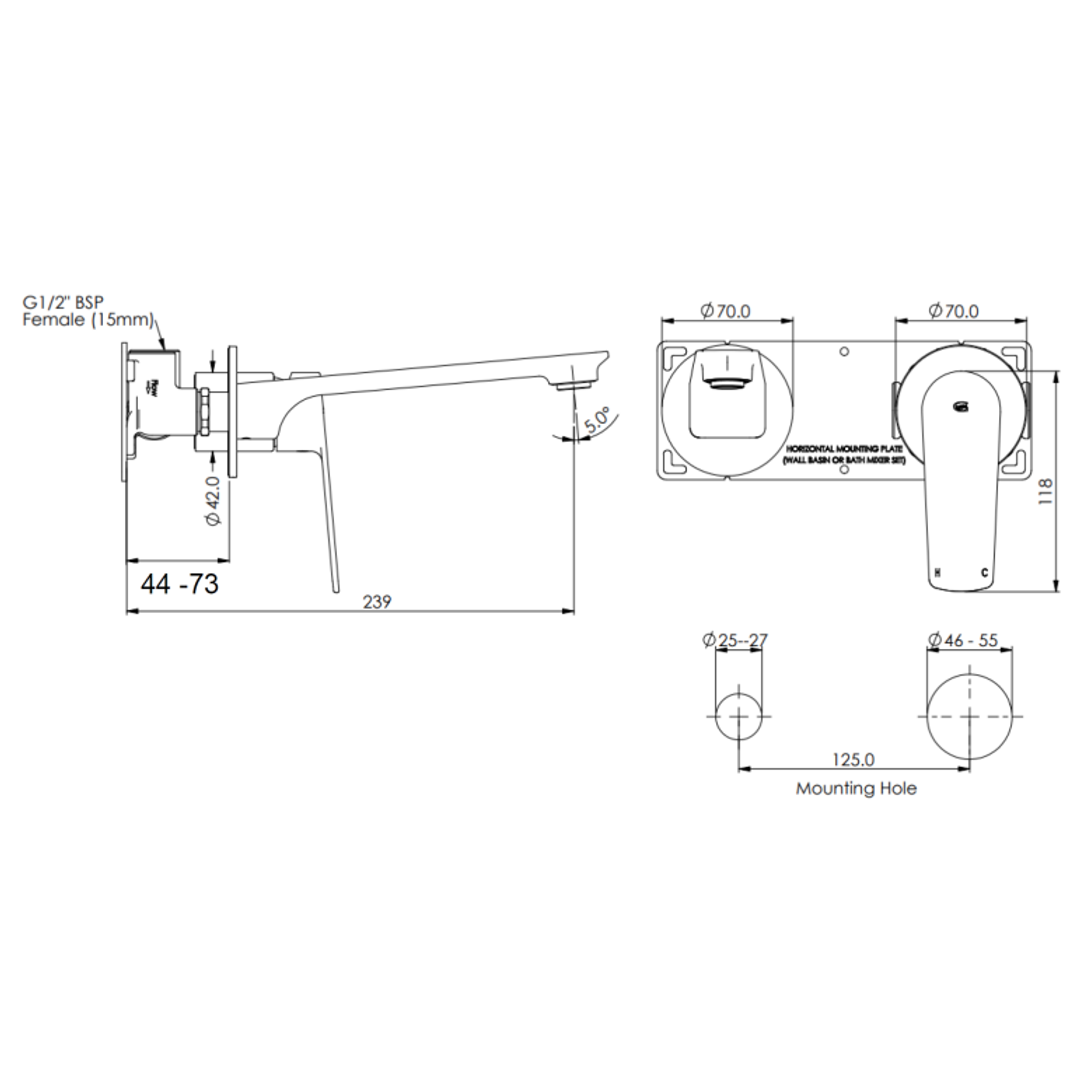 Greens Novi Wall Basin Mixer