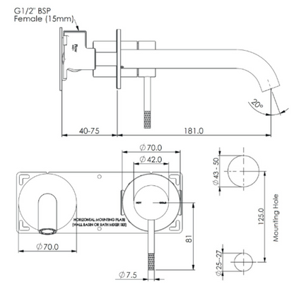 Greens Optima Plus Wall Basin Mixer Includes In-Wall Body