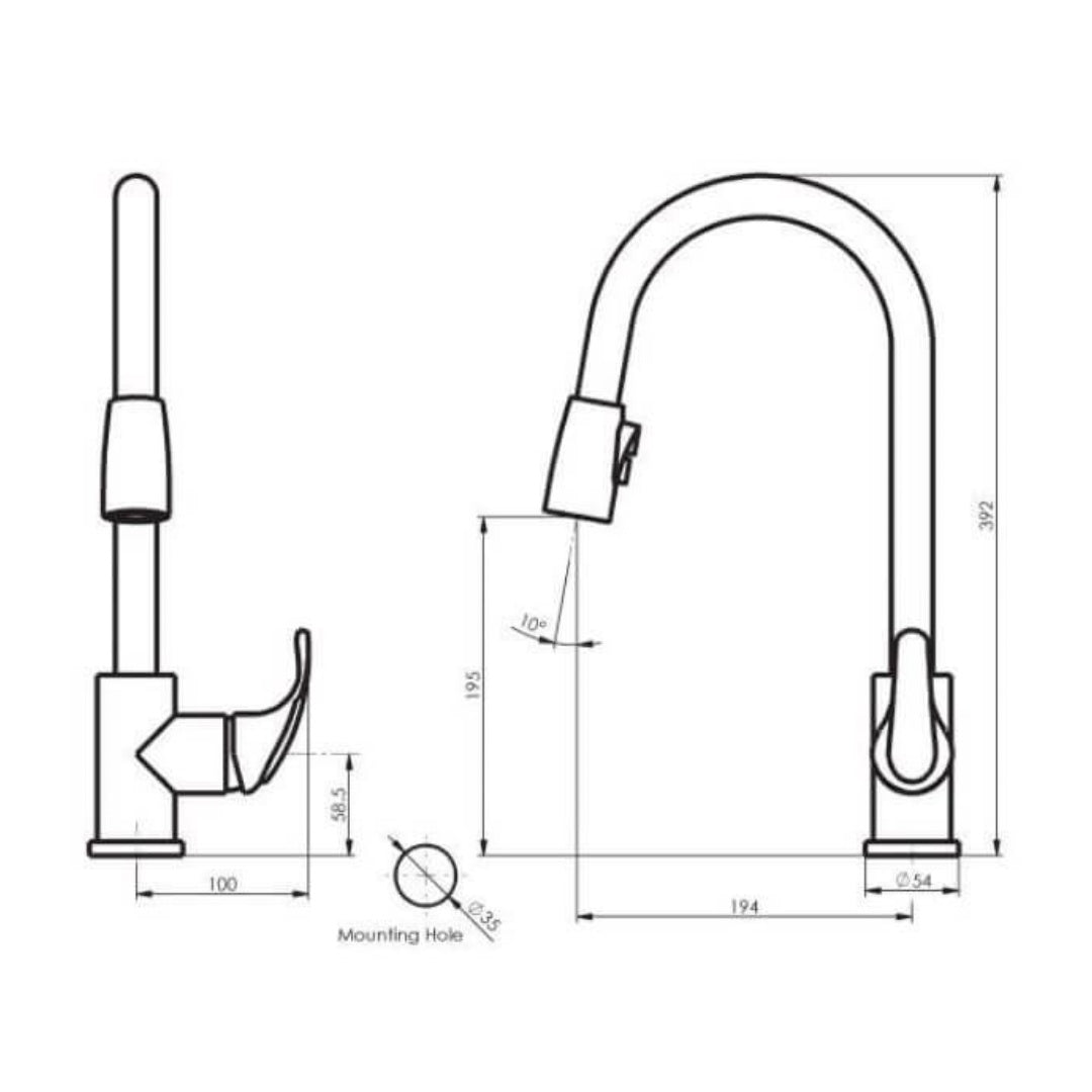 Greens Regency Pull-Down Sink Mixer Lead Free