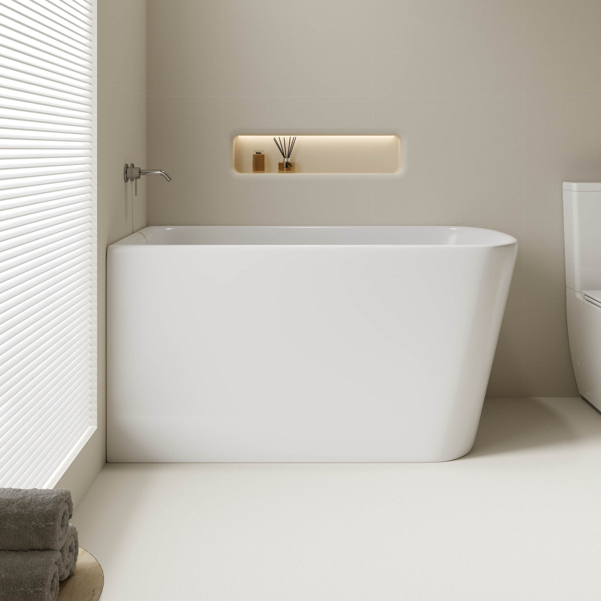 Harvard Rectangular Corner Bathtub - Gloss White