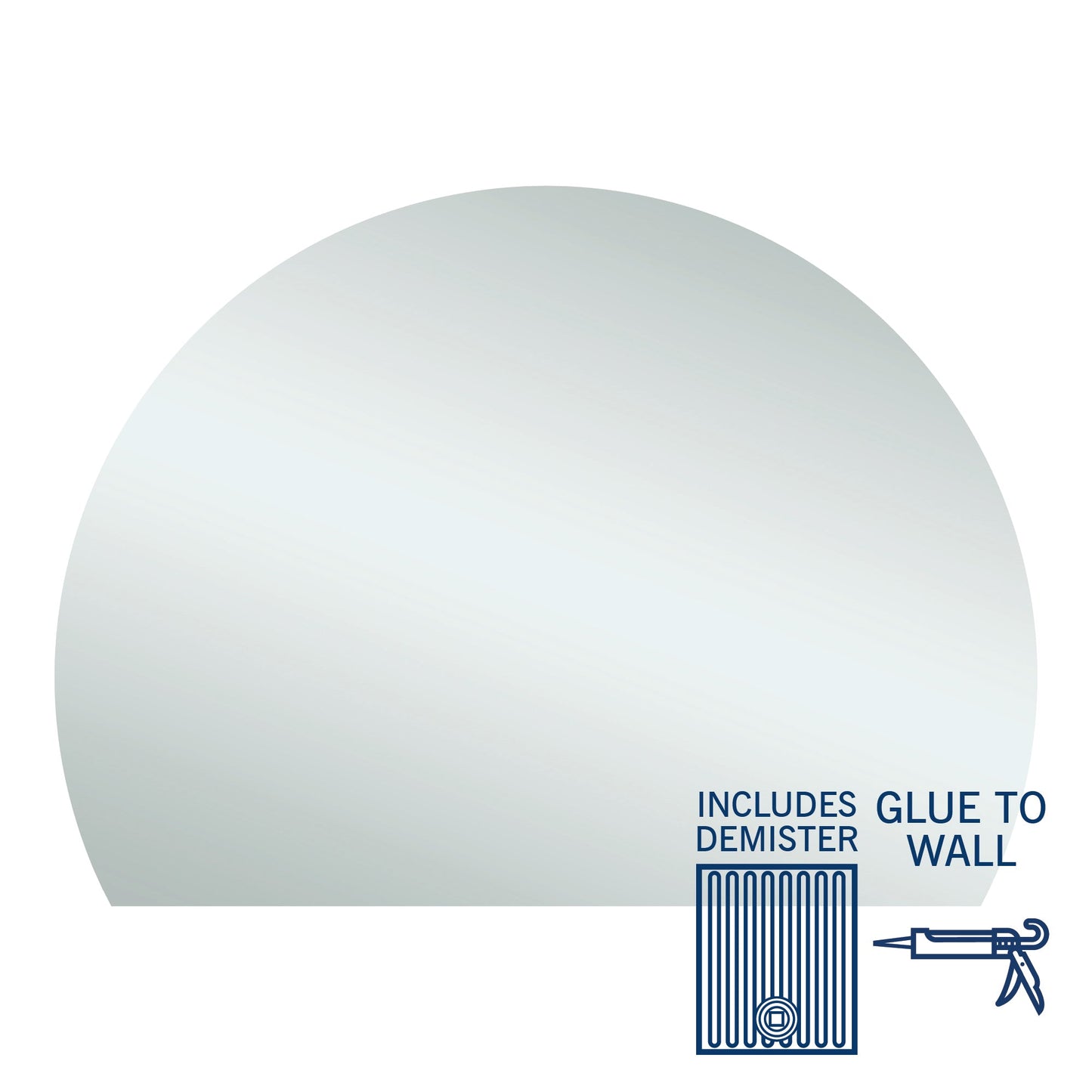 Thermogroup 1500x1100x5mm D-Shaped  Edge Mirror with Demister (Glue to Wall)