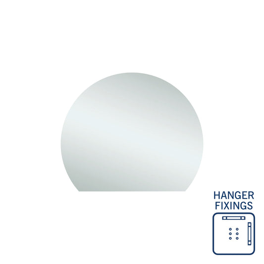 Thermogroup 900x750x11mm D-Shaped  Edge Mirror (Hanger Fixings)
