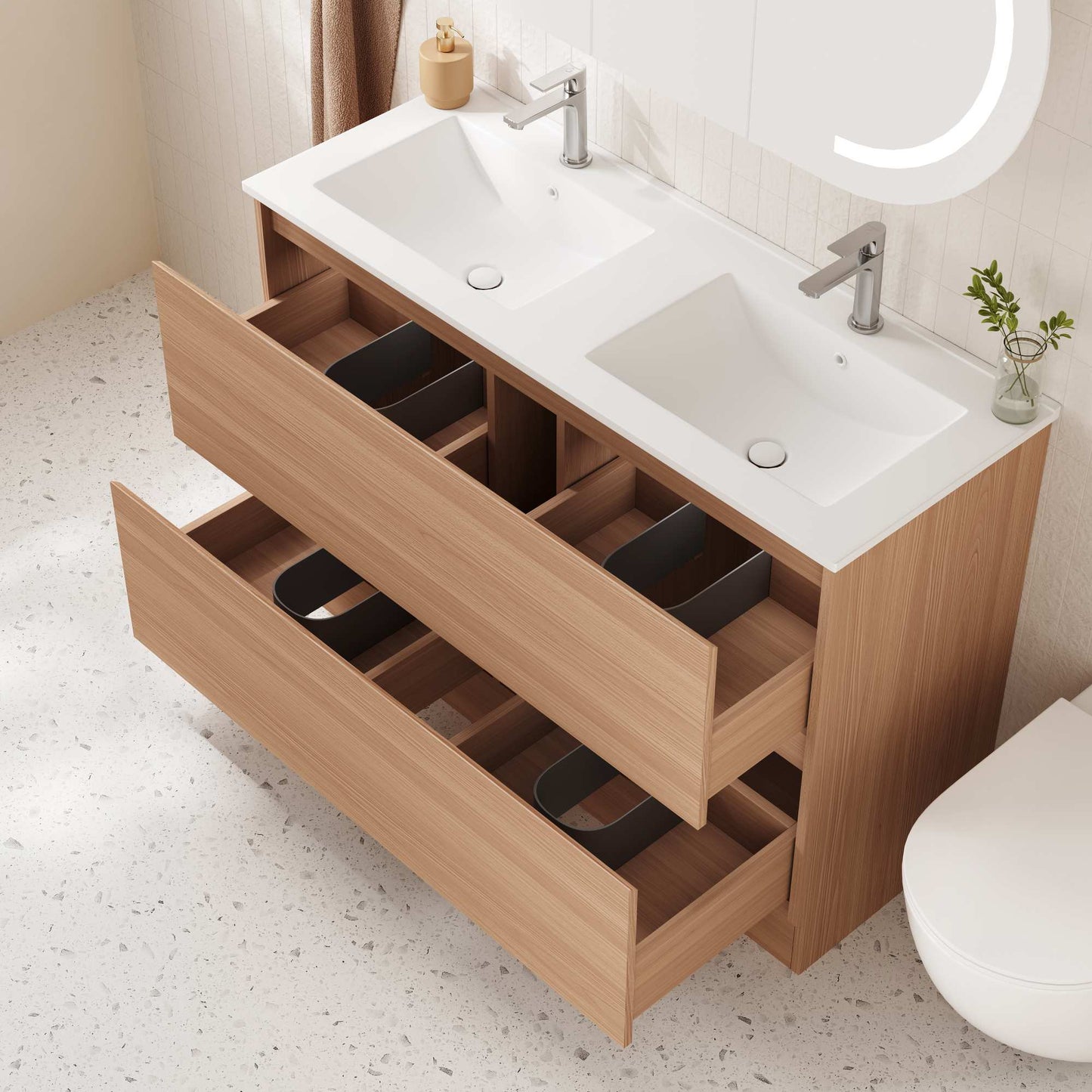 HERA 1200mm Freestanding Vanity - Elegant Oak