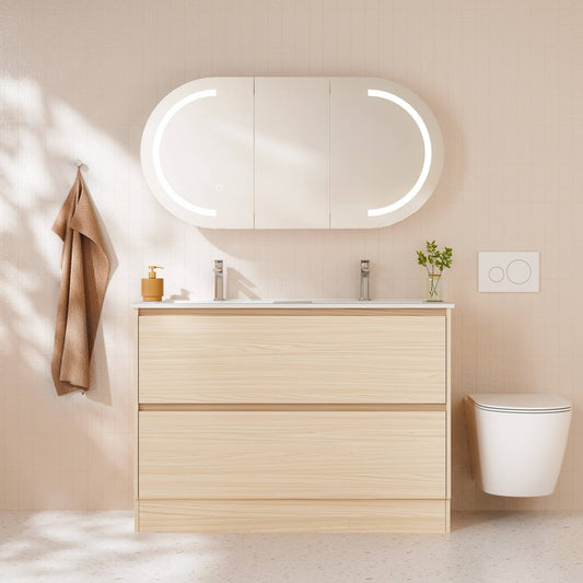 HERA 1200mm Freestanding Vanity - Tas Oak (+ ST-120-CA + KB-120HE-TO)