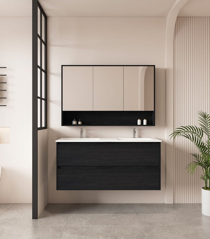 HERA 1200mm Wall-Hung Vanity - Black Oak - 1200mm / Black Oak Cabinet Only