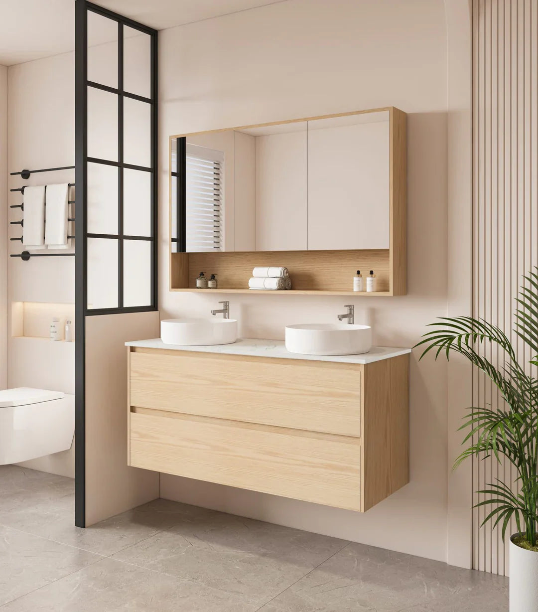 HERA 1200mm Wall-Hung Vanity - Tas Oak - 1200mm / Tas Oak Cabinet Only