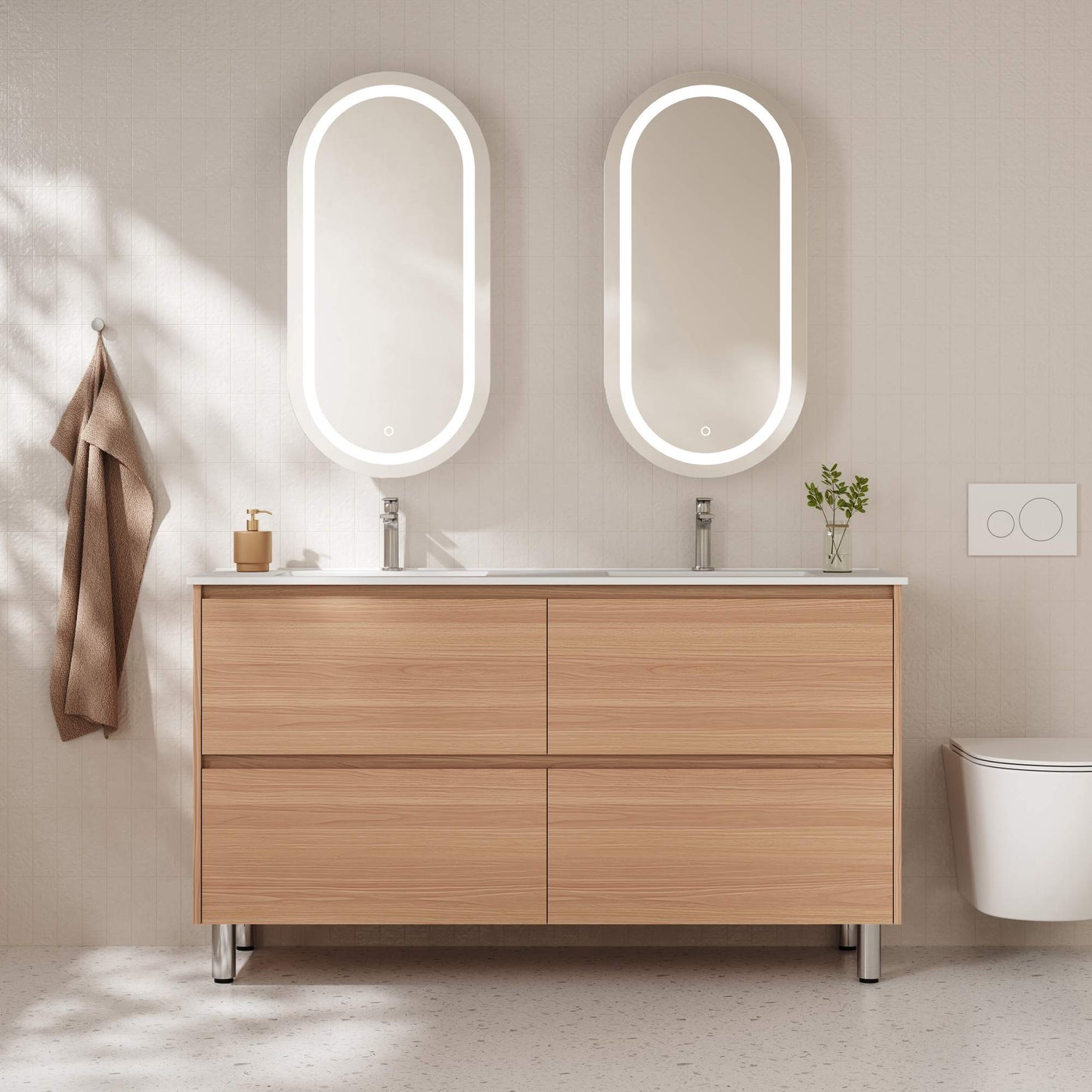 HERA 1500mm Freestanding Vanity - Elegant Oak