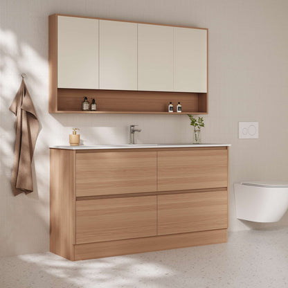 HERA 1500mm Freestanding Vanity - Elegant Oak