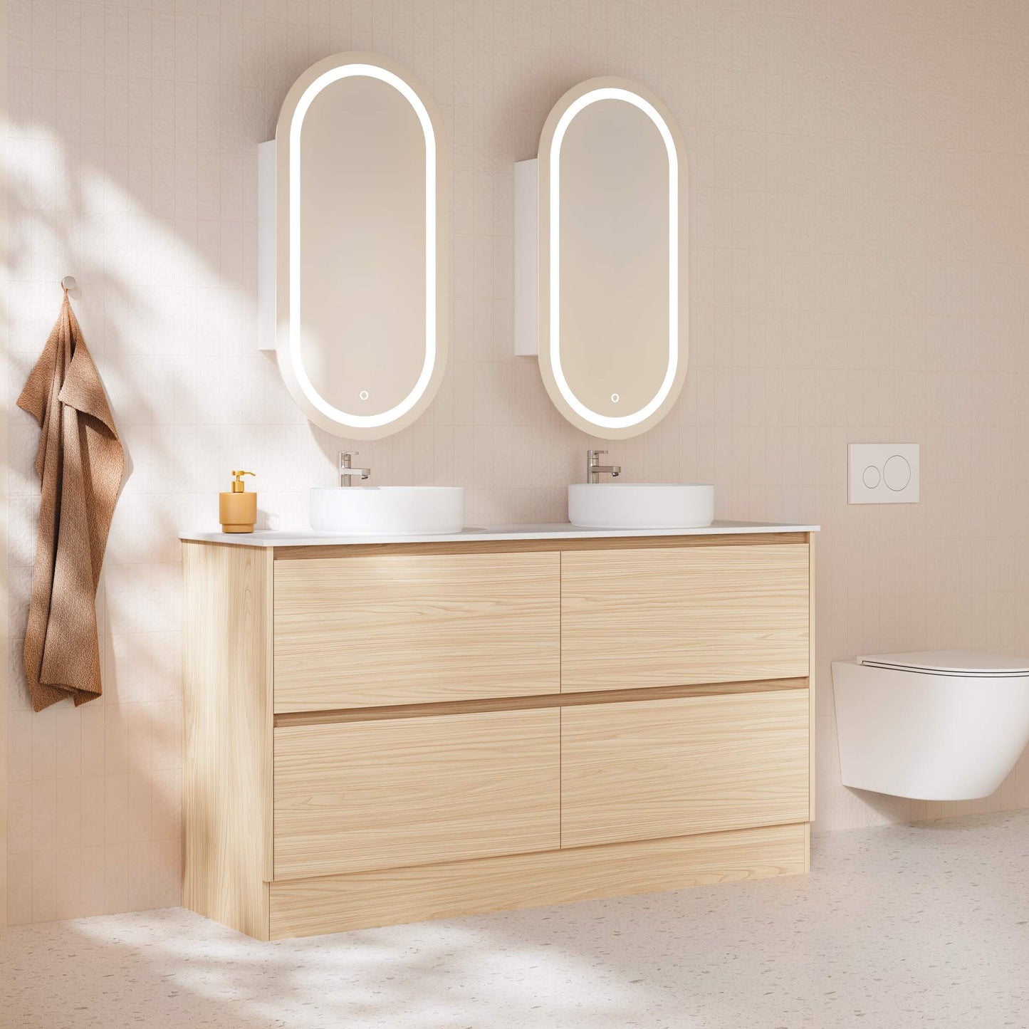 HERA 1500mm Freestanding Vanity - Tas Oak