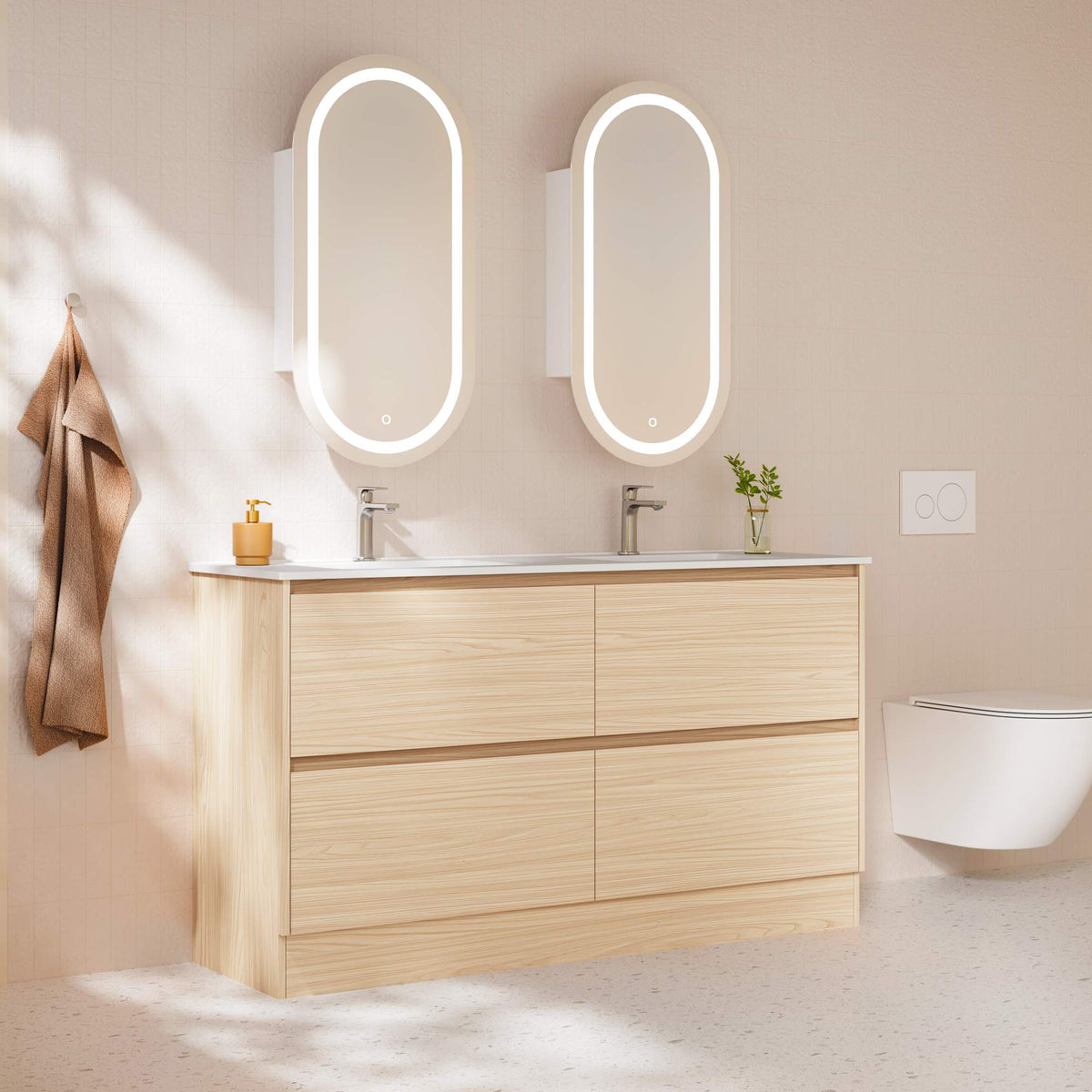 HERA 1500mm Freestanding Vanity - Tas Oak