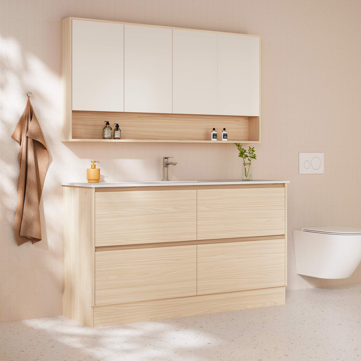 HERA 1500mm Freestanding Vanity - Tas Oak