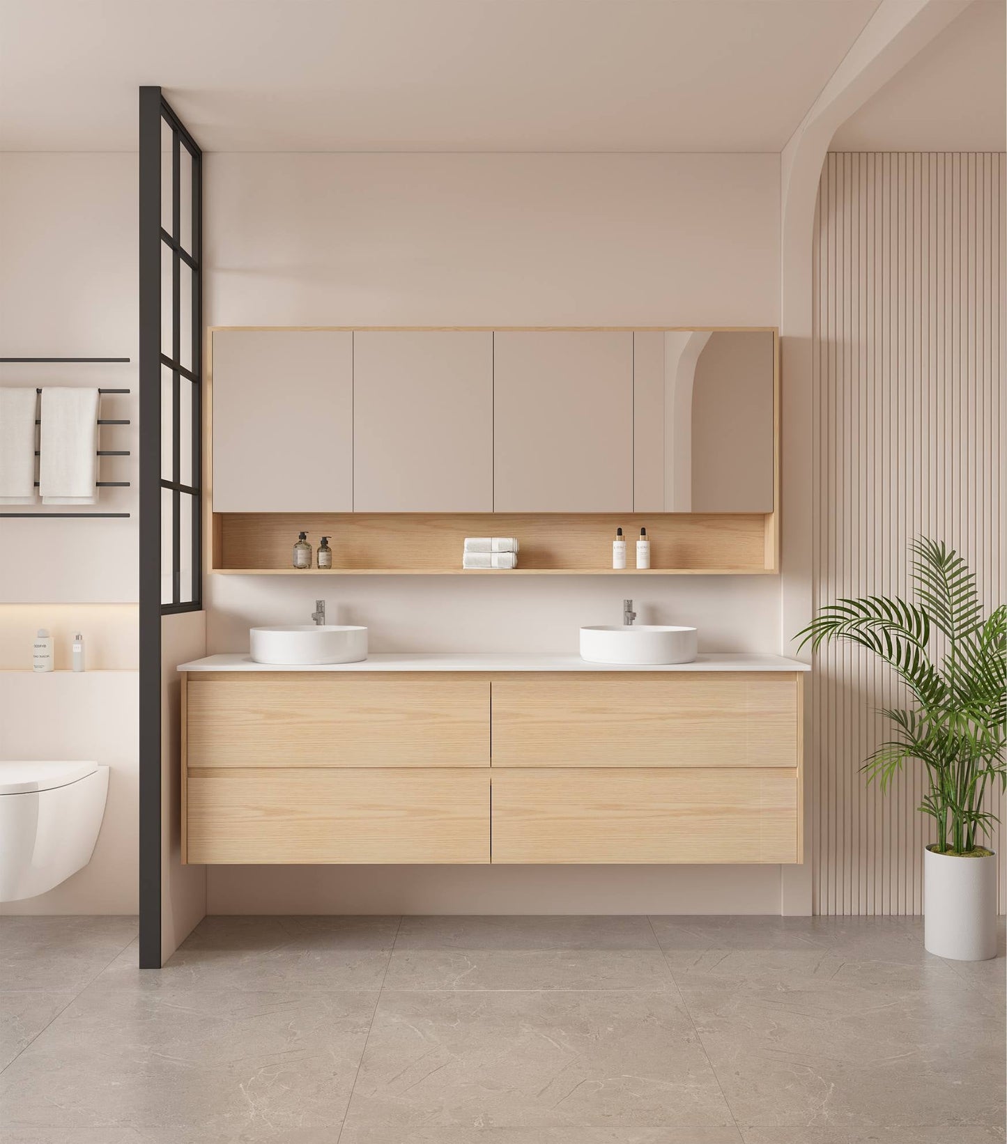 HERA 1800mm Wall-Hung Vanity - Tas Oak (+ TOP 180D)