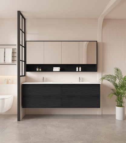HERA 1800mm Wall-Hung Vanity - Black Oak (+ TOP 180D)