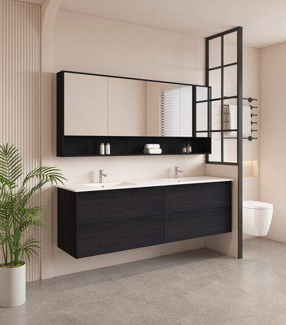 HERA 1800mm Wall-Hung Vanity - Black Oak (+ TOP 180D)