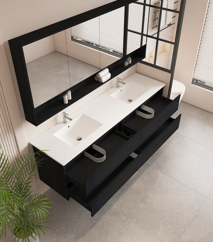 HERA 1800mm Wall-Hung Vanity - Black Oak (+ TOP 180D)