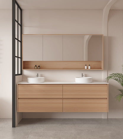 HERA 1800mm Wall-Hung Vanity - Elegant  Oak