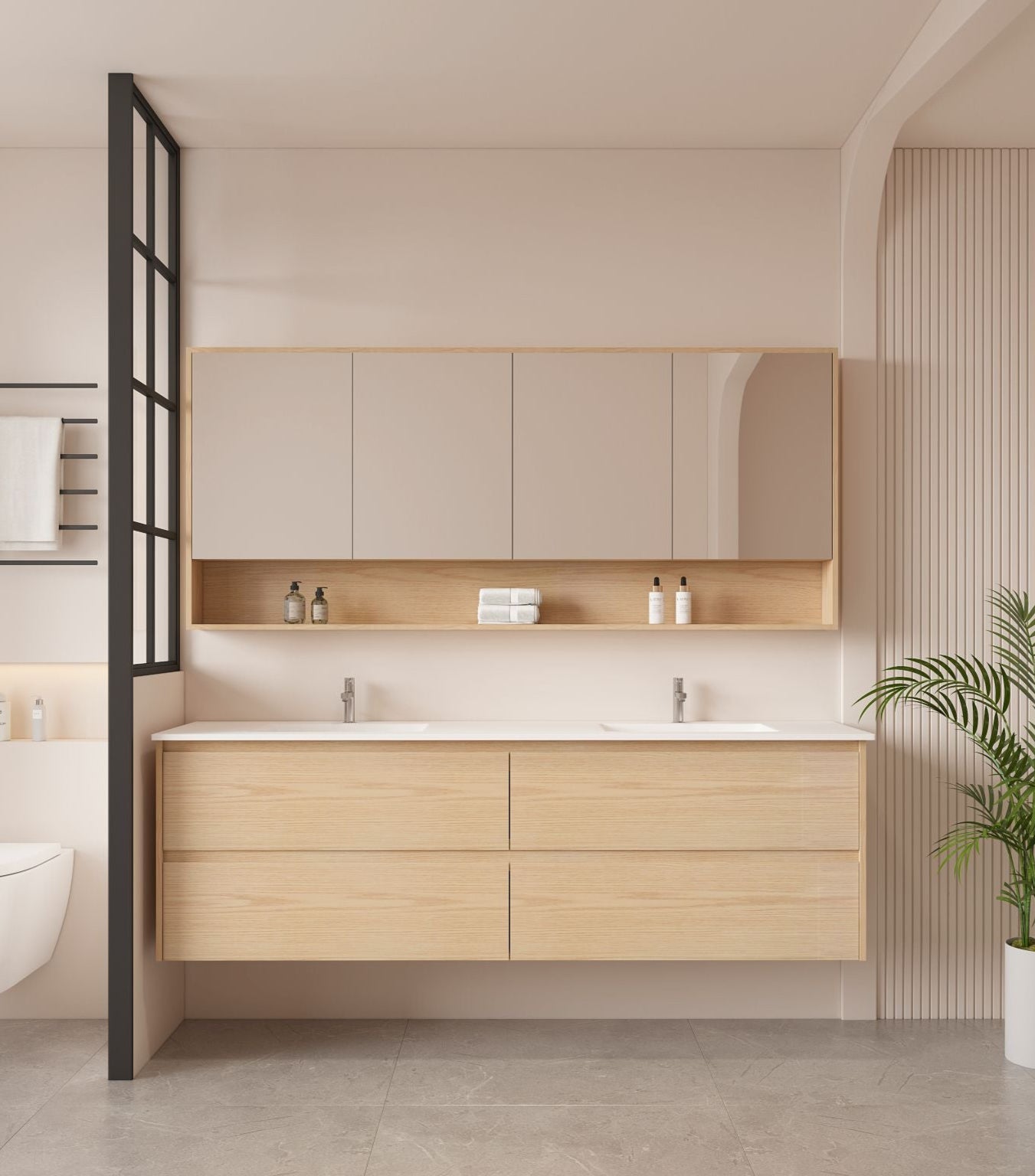 HERA 1800mm Wall-Hung Vanity - Tas Oak (+ TOP 180D)