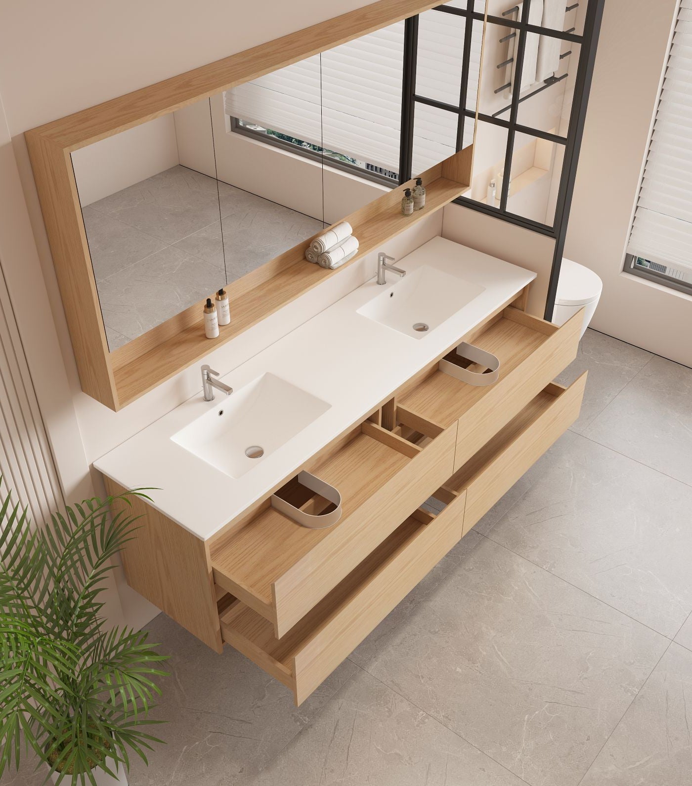 HERA 1800mm Wall-Hung Vanity - Tas Oak (+ TOP 180D)