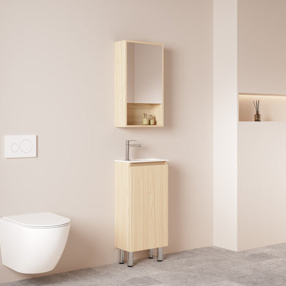 HERA 400mm Slim Freestanding Vanity with Basin- Tas Oak