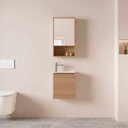 HERA 400mm Slim Wall-Hung Vanity with Basin- Elegant Oak