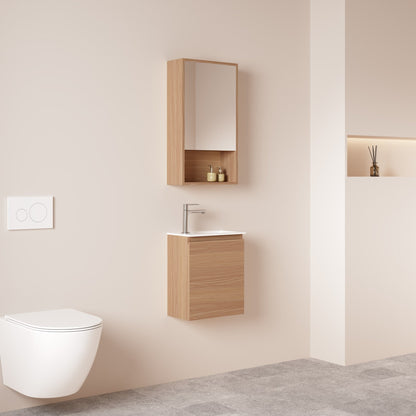 HERA 400mm Slim Wall-Hung Vanity with Basin- Elegant Oak