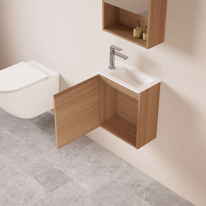 HERA 400mm Slim Wall-Hung Vanity with Basin- Elegant Oak