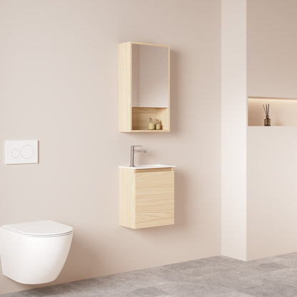 HERA 400mm Slim Wall-Hung Vanity with Basin- Tas Oak