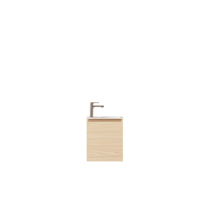 HERA 400mm Slim Wall-Hung Vanity with Basin- Tas Oak