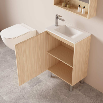 HERA 550mm Slim Freestanding Vanity with Basin- Tas Oak
