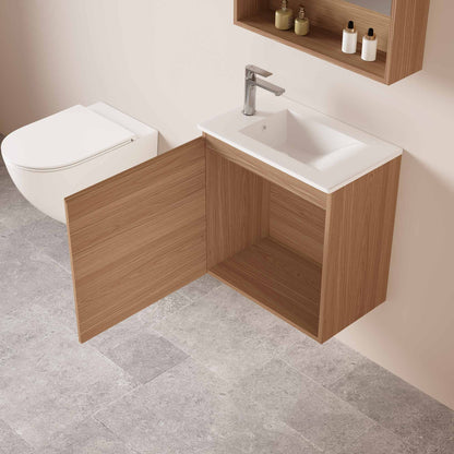 HERA 550mm Slim Wall-Hung Vanity with Basin- Elegant Oak
