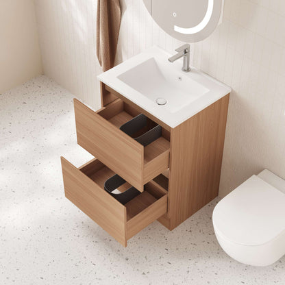 HERA 600mm Freestanding Vanity - Elegant  Oak (+ ST-60-CA + KB-60HE-EO)