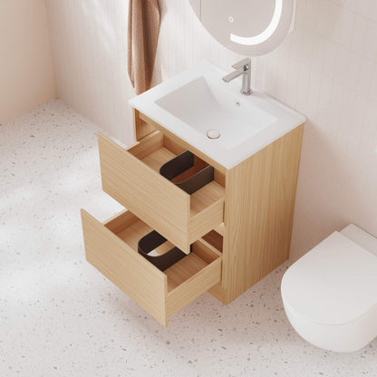 HERA 600mm Freestanding Vanity - Tas Oak (+ ST-60-CA + KB-60HE-TO)
