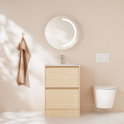 HERA 600mm Freestanding Vanity - Tas Oak (+ KB-60HE-TO)