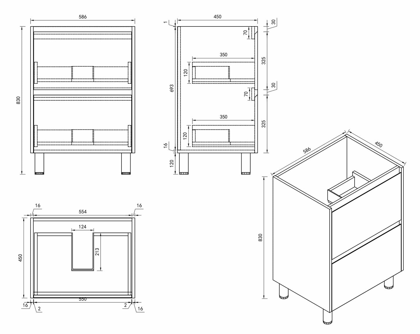 HERA 600mm Freestanding Vanity - Tas Oak (+ KB-60HE-TO)