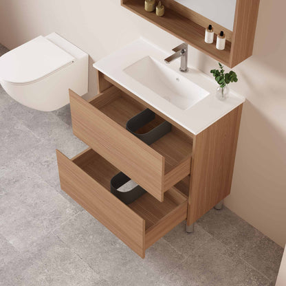 HERA 750mm Slim Freestanding Vanity with Basin- Elegant Oak