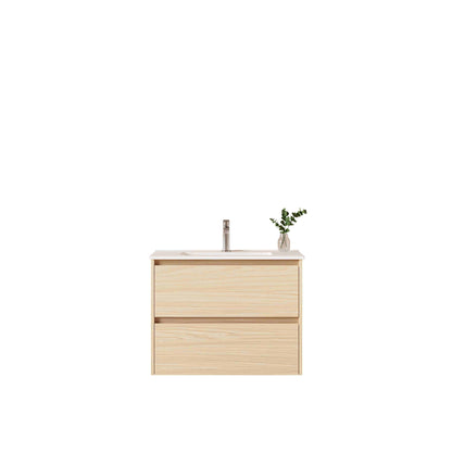 HERA 750mm Slim Wall-Hung Vanity with Basin- Tas Oak