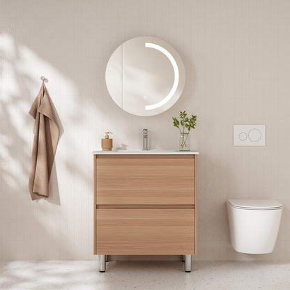 HERA 750mm Freestanding Vanity - Elegant Oak