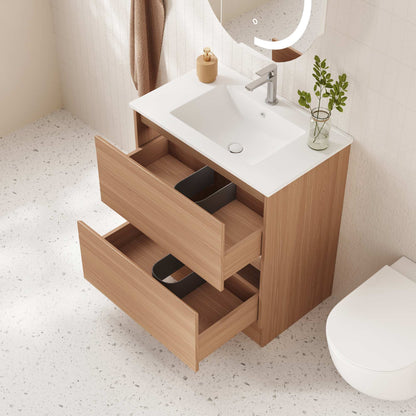 HERA 750mm Freestanding Vanity - Elegant Oak