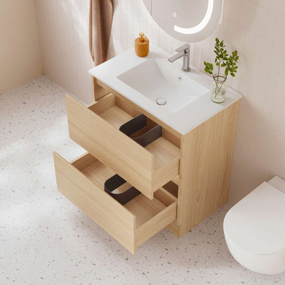HERA 750mm Freestanding Vanity - Tas Oak (+ ST-75-LW)