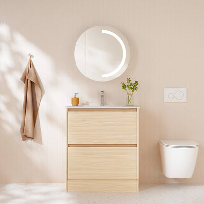 HERA 750mm Freestanding Vanity - Tas Oak (+ TOP 75)