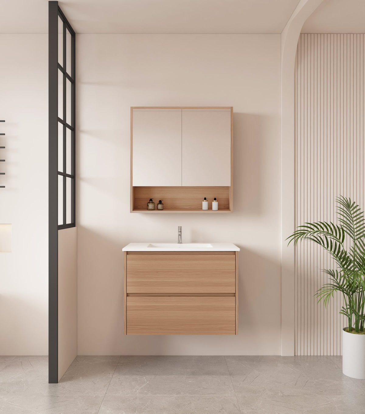 HERA 750mm Wall-Hung Vanity - Elegant  Oak (+ TOP 75)