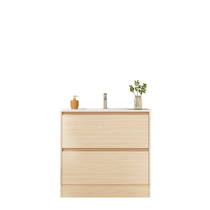 HERA 900mm Freestanding Vanity - Tas Oak (+ ST-90-BK + KB-90HE-TO)